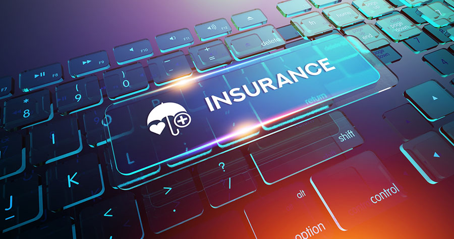 Life insurance button on a keyboard